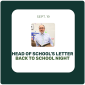 Head of School's Letter - September 19 - Back to School Night Head of School's Letter - September 19 - Back to School Night