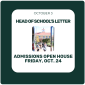 Head of School's Letter - Admissions Open House Head of School's Letter - Admissions Open House