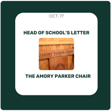 Amory Parker Chair & Differentiation - Head of School's Letter; October 17, 2025 Amory Parker Chair & Differentiation - Head of School's Letter; October 17, 2025