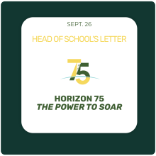 Head of School's Letter - Sept 26 - Horizon 75
