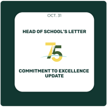 Head of School's Letter - Oct. 31 - Commitment to Excellence Head of School's Letter - Oct. 31 - Commitment to Excellence