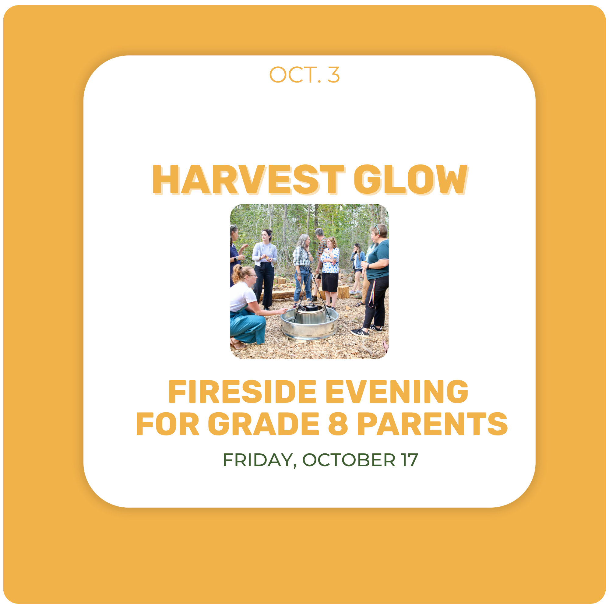 Harvest Glow: A Fireside Evening for Grade 8 Parents