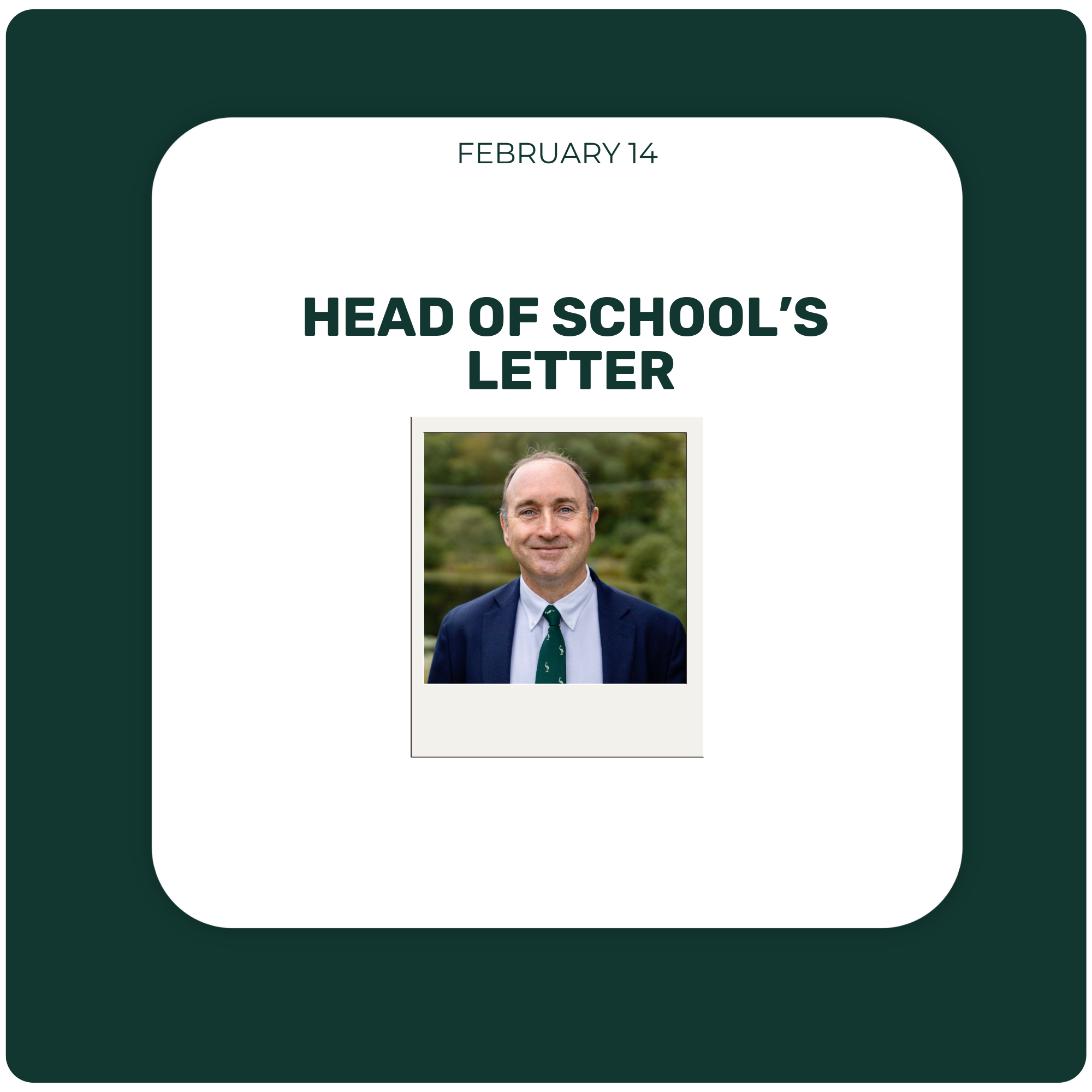 Head of School's Letter - February 14, 2025