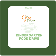 Kindergarten food drive supporting The Open Door Food Pantry Kindergarten food drive supporting The Open Door Food Pantry
