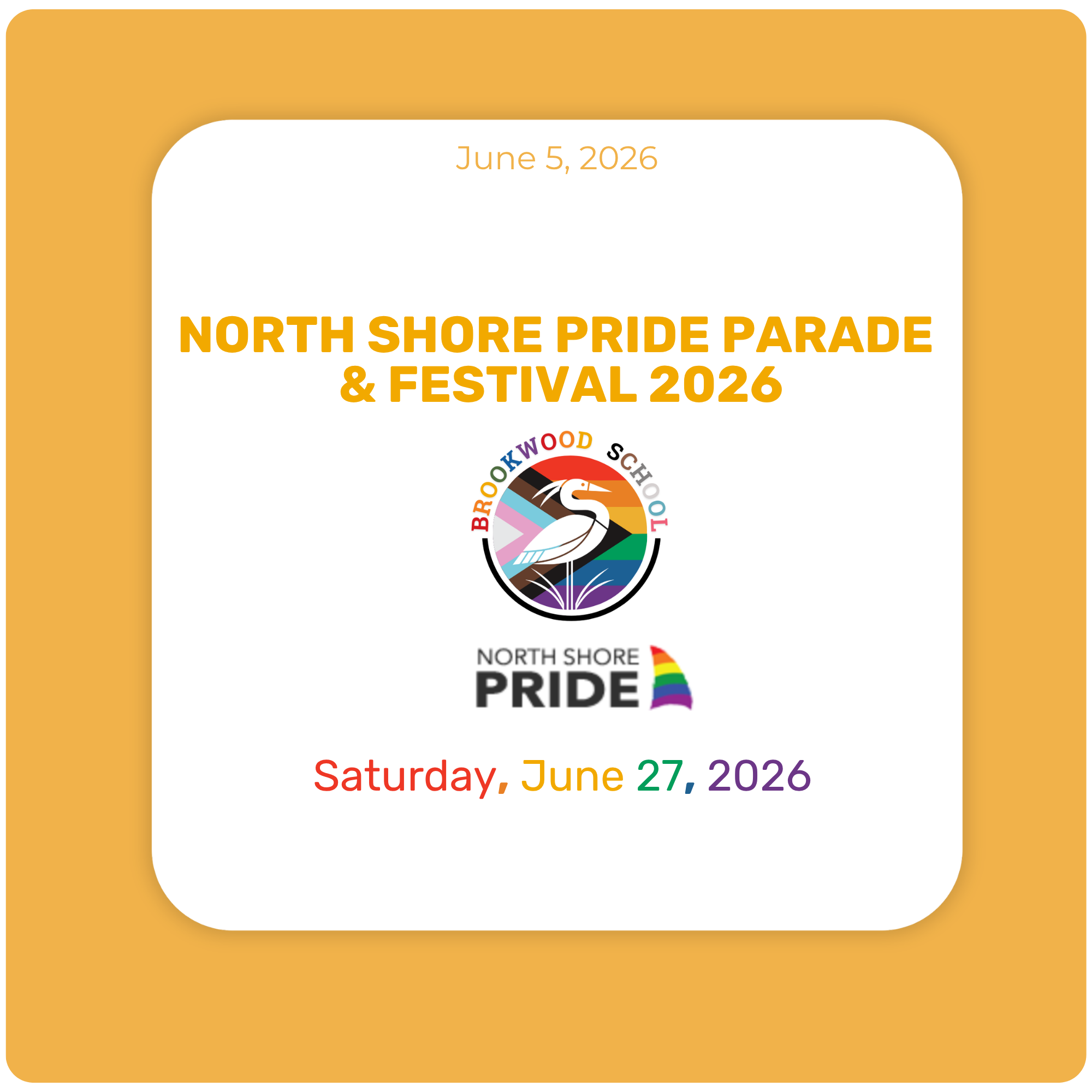 North Shore Pride Parade & Festival 2026