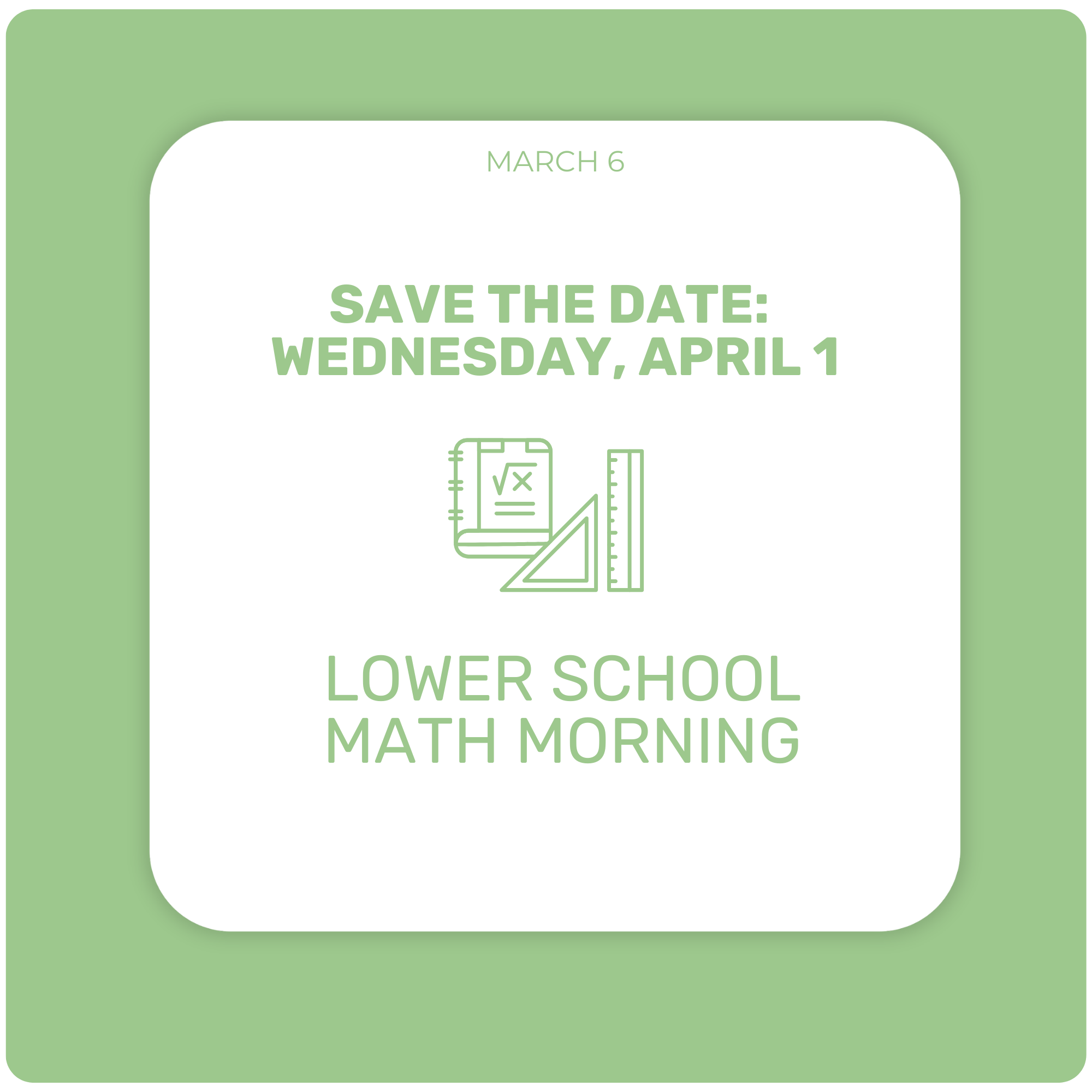 Save the date for Lower School Math Morning
