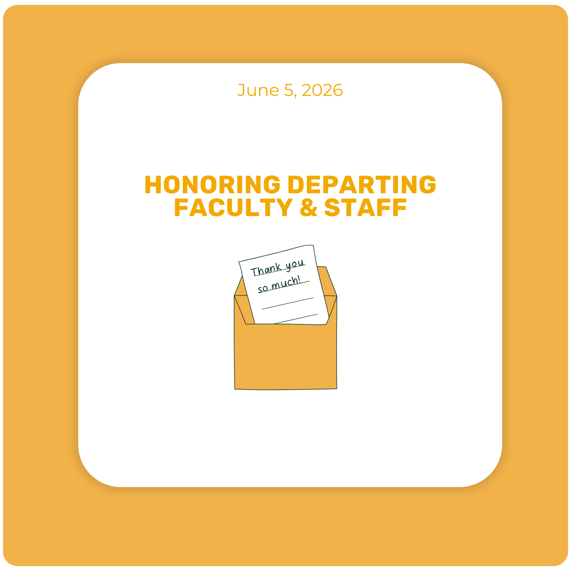 Honoring Departing Faculty & Staff at the end of the 25-26 School Year