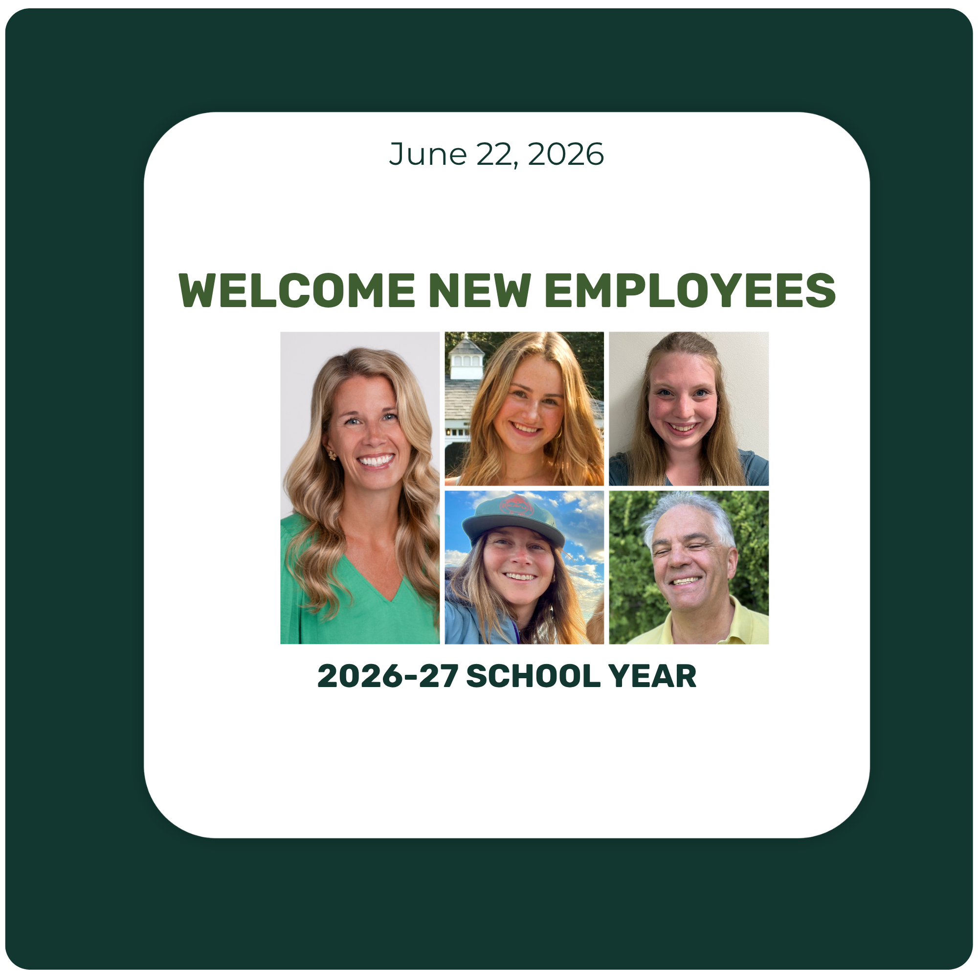 Additional Staffing Updates for the 2026–27 School Year