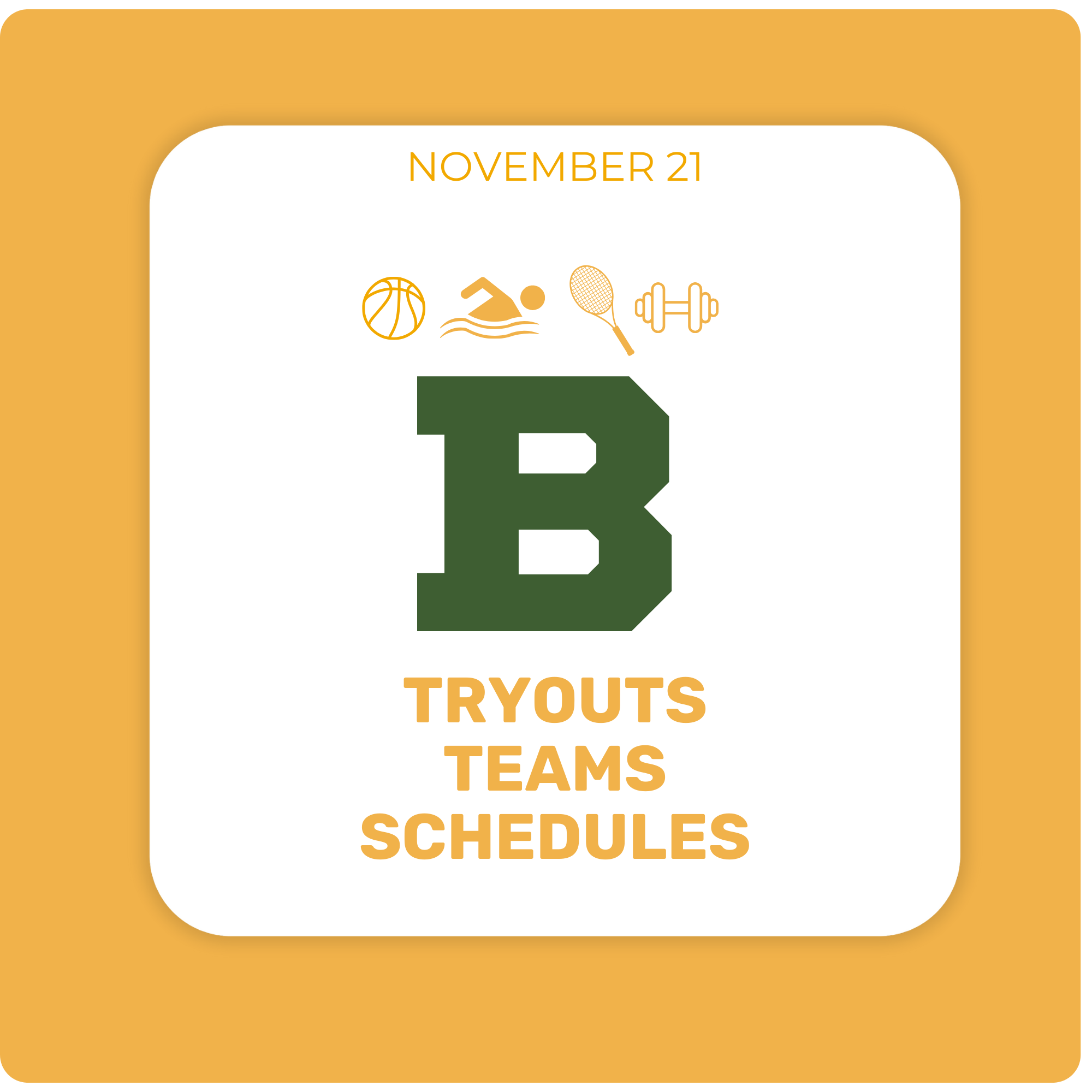 Winter Athletics- Tryouts, Teams and Schedules
