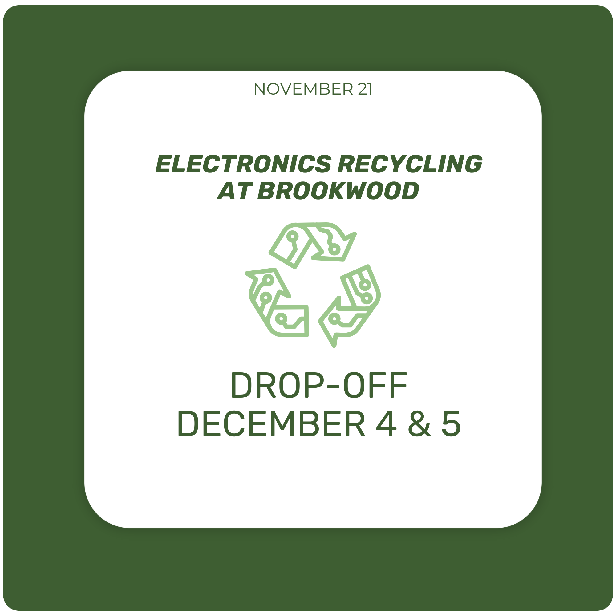 Electronics Recycling Drop-Off — December 4 & 5