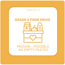 Grade 5 Food Drive-Mission Possible: No Empty Plates