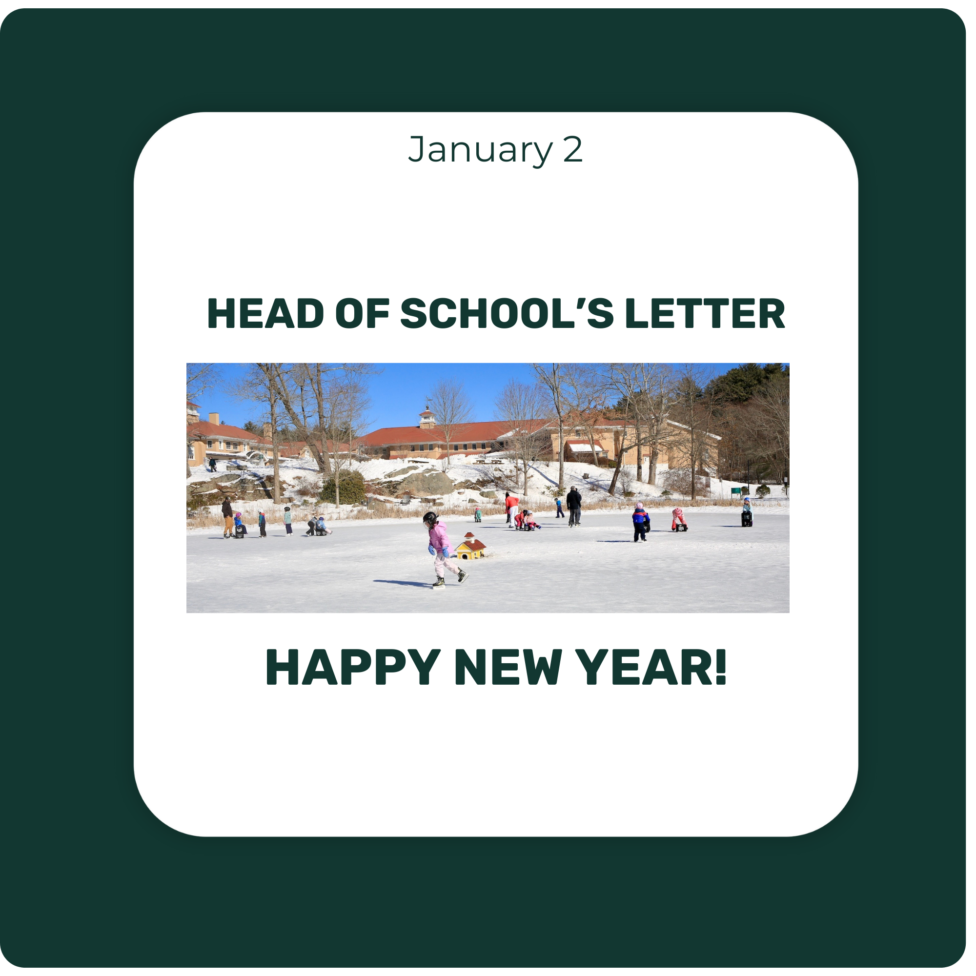 Head of School's Letter - January 2, 2026 - Happy New Year