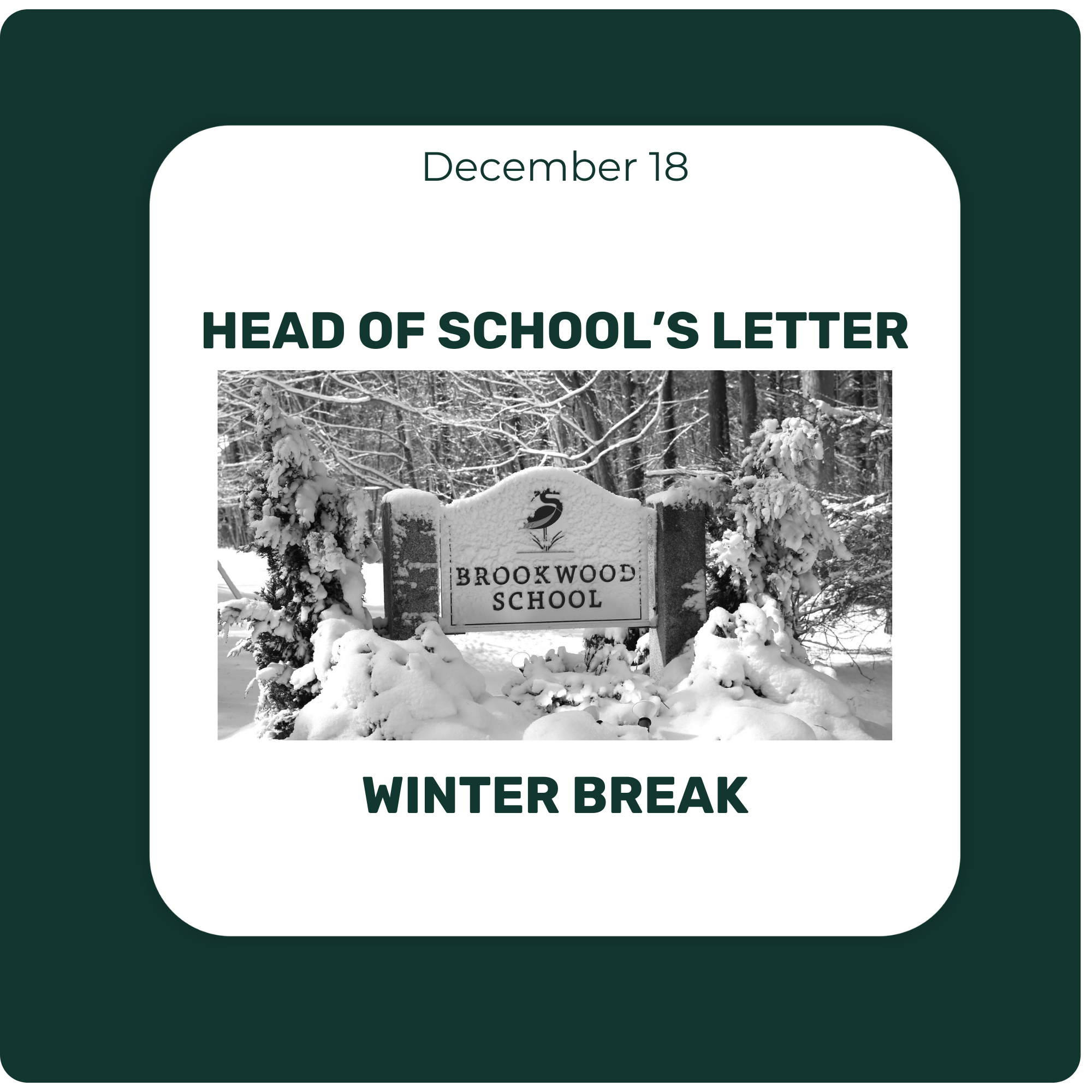 Head of School's Letter - December 18, 2025 - Winter Break Head of School's Letter - December 18, 2025 - Winter Break