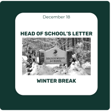 Head of School's Letter - December 18, 2025 - Winter Break Head of School's Letter - December 18, 2025 - Winter Break