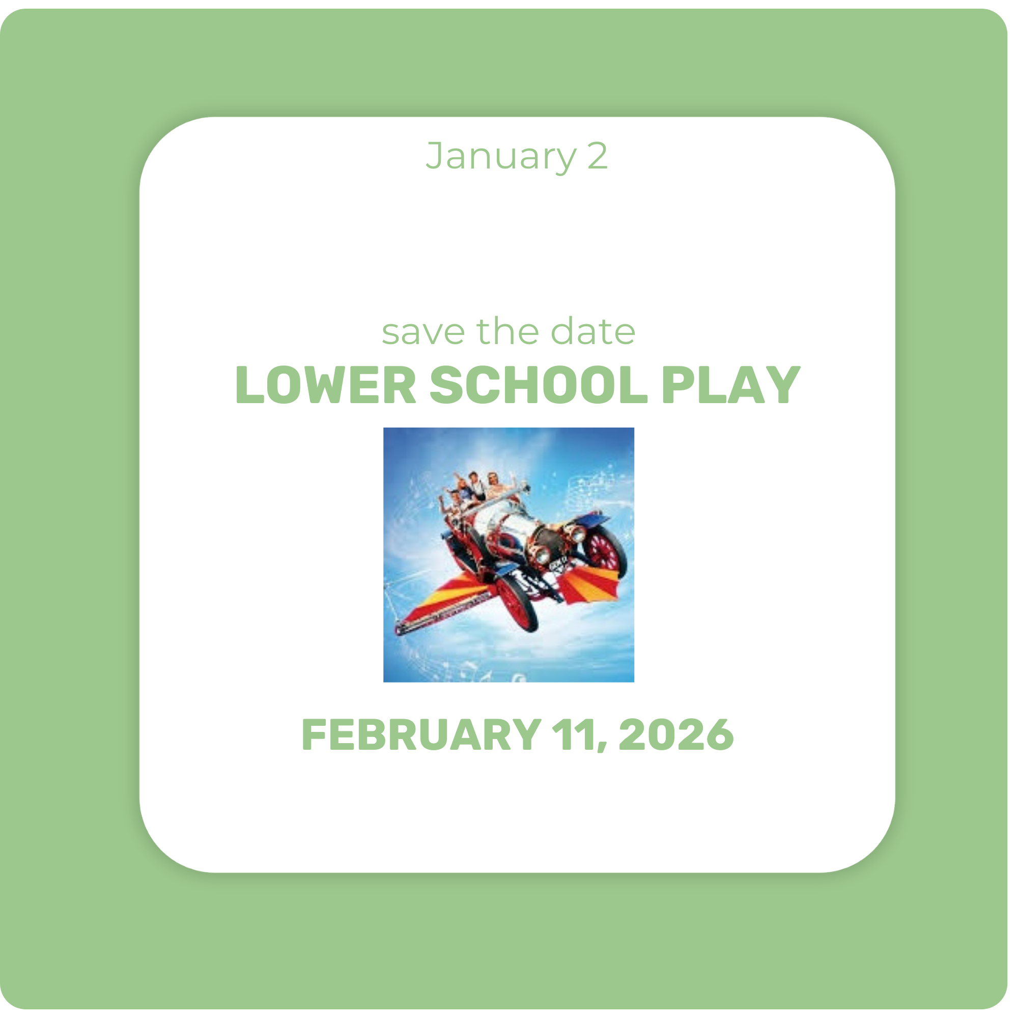 Lower School Play rescheduled for February 11!