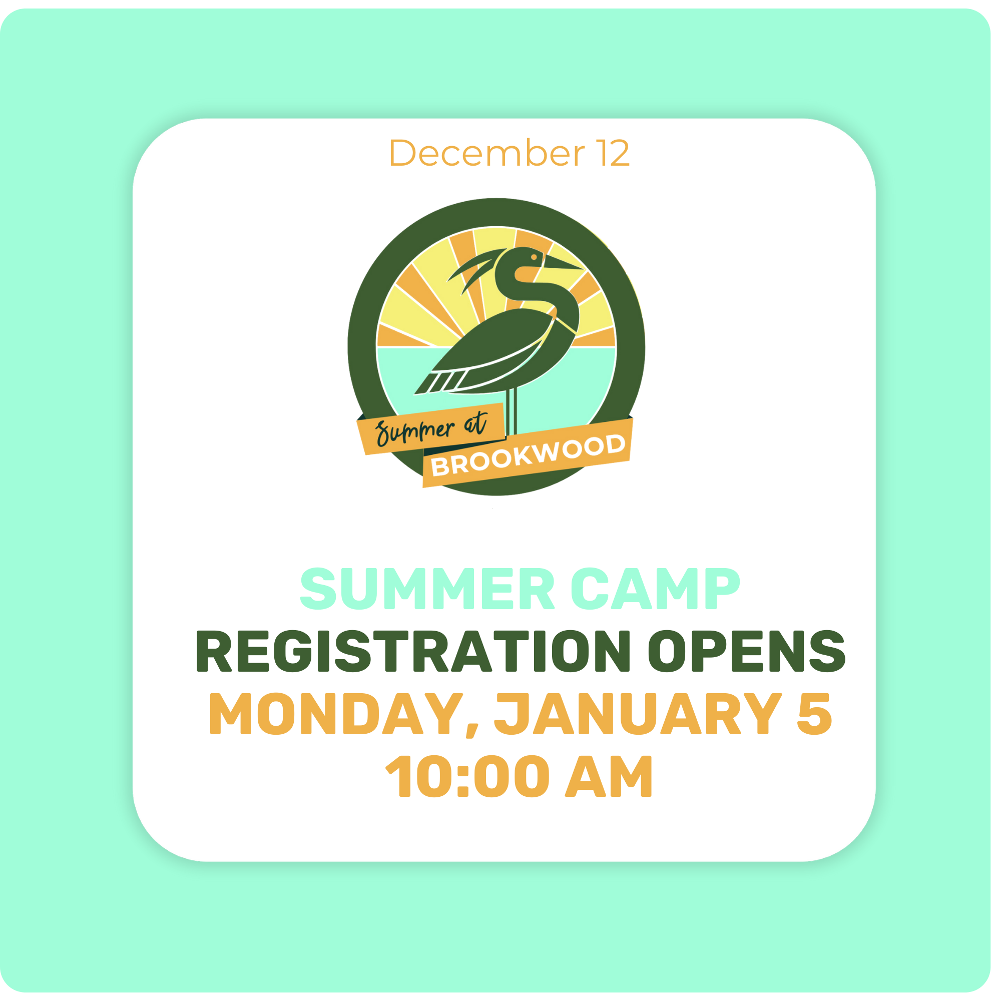 Summer Camp Registration Opens January 5 Summer Camp Registration Opens January 5