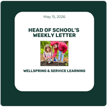Head of School's Letter - May 15, 2026 - Wellspring
