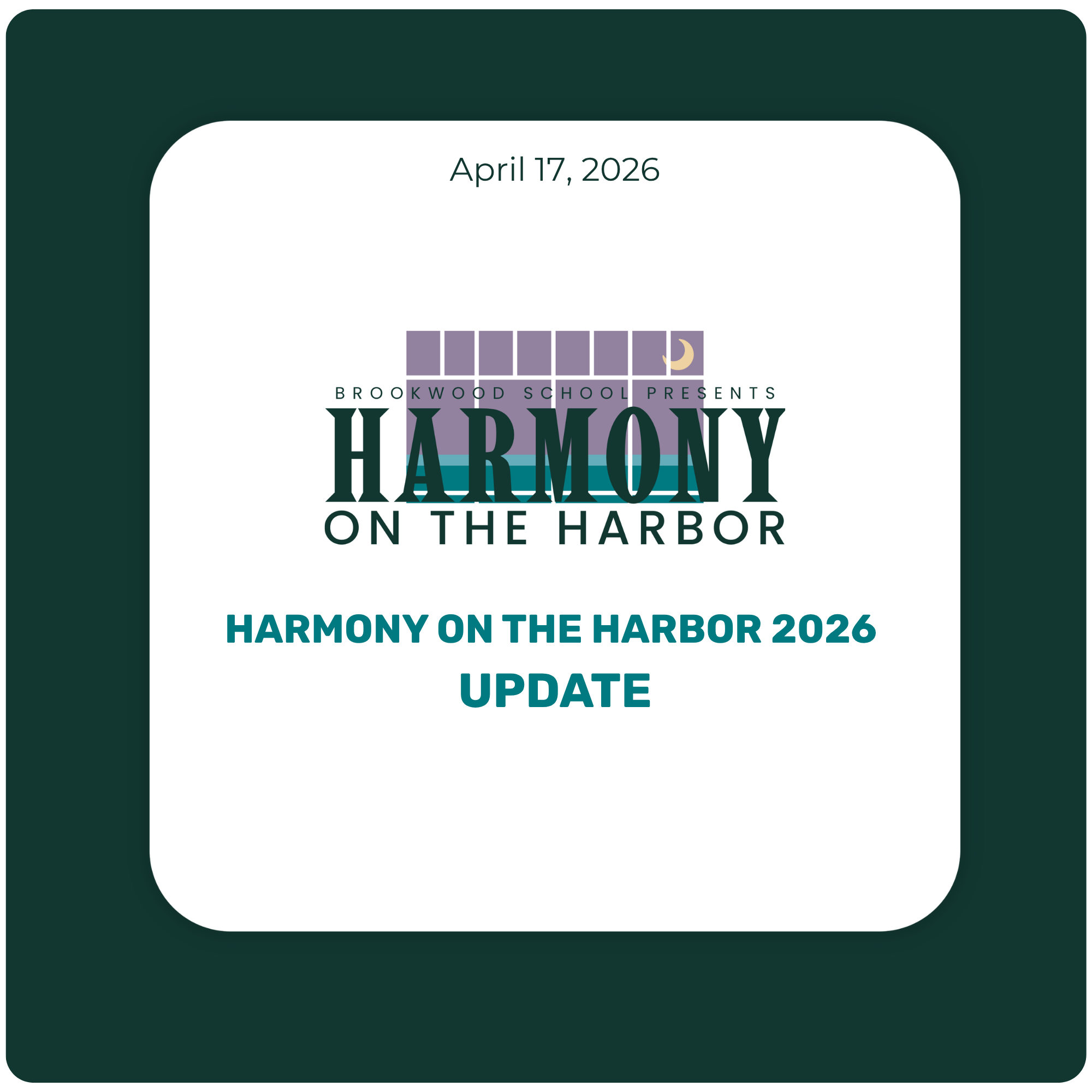 Harmony on the Harbor 2026 Update