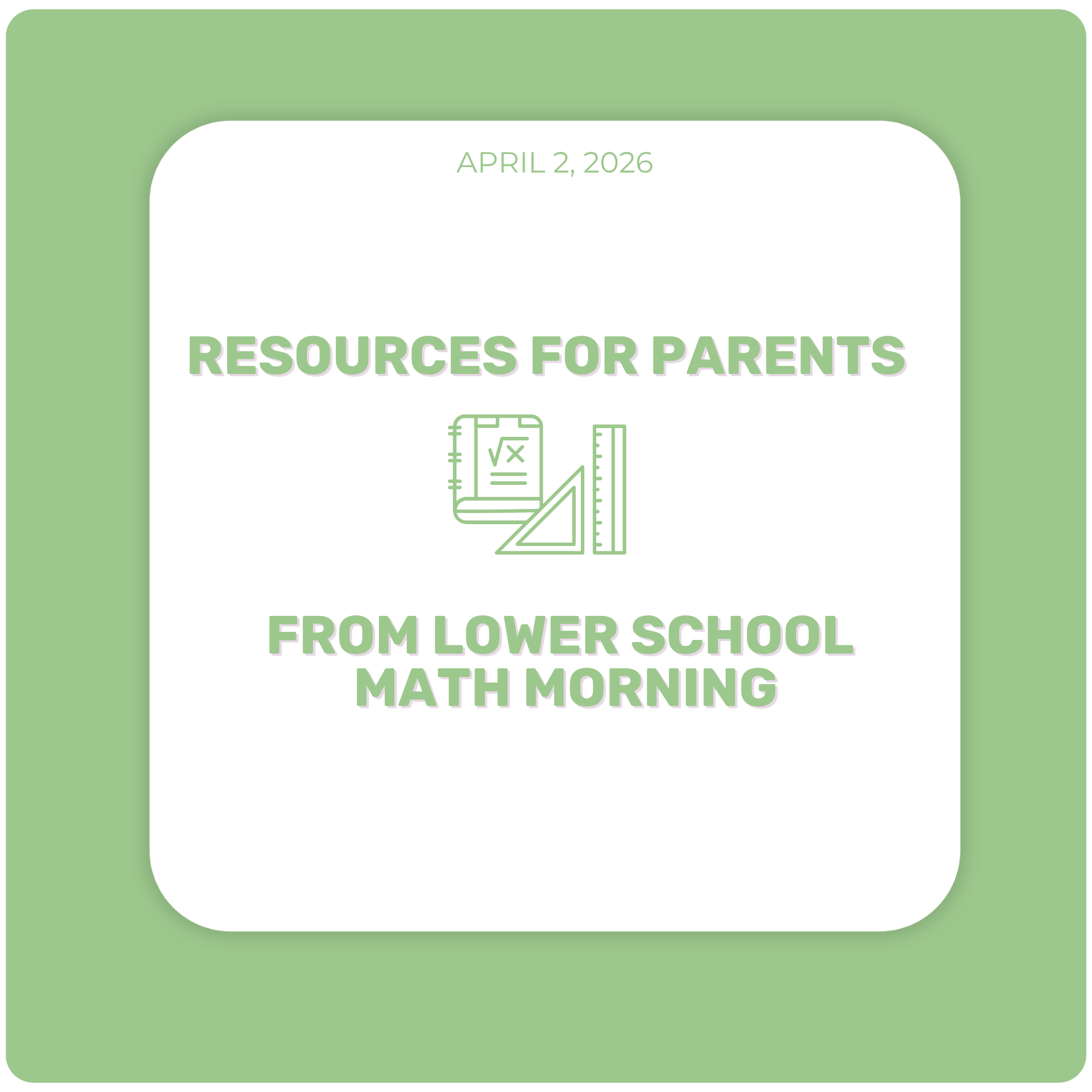 Math Morning Resources