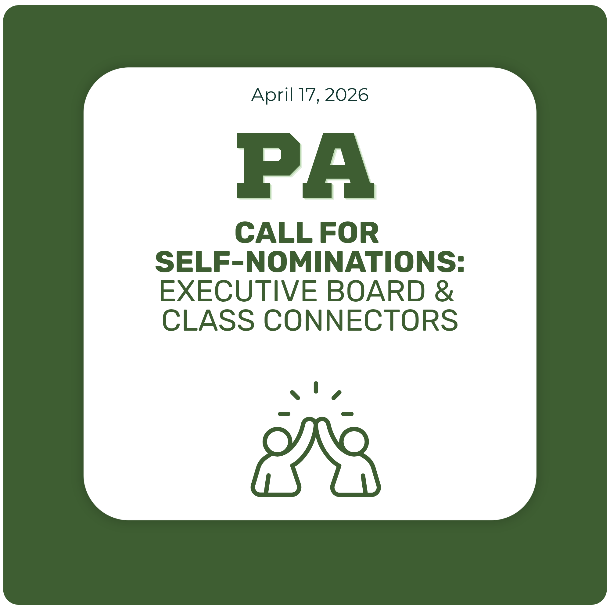 PA Call for Self-Nominations