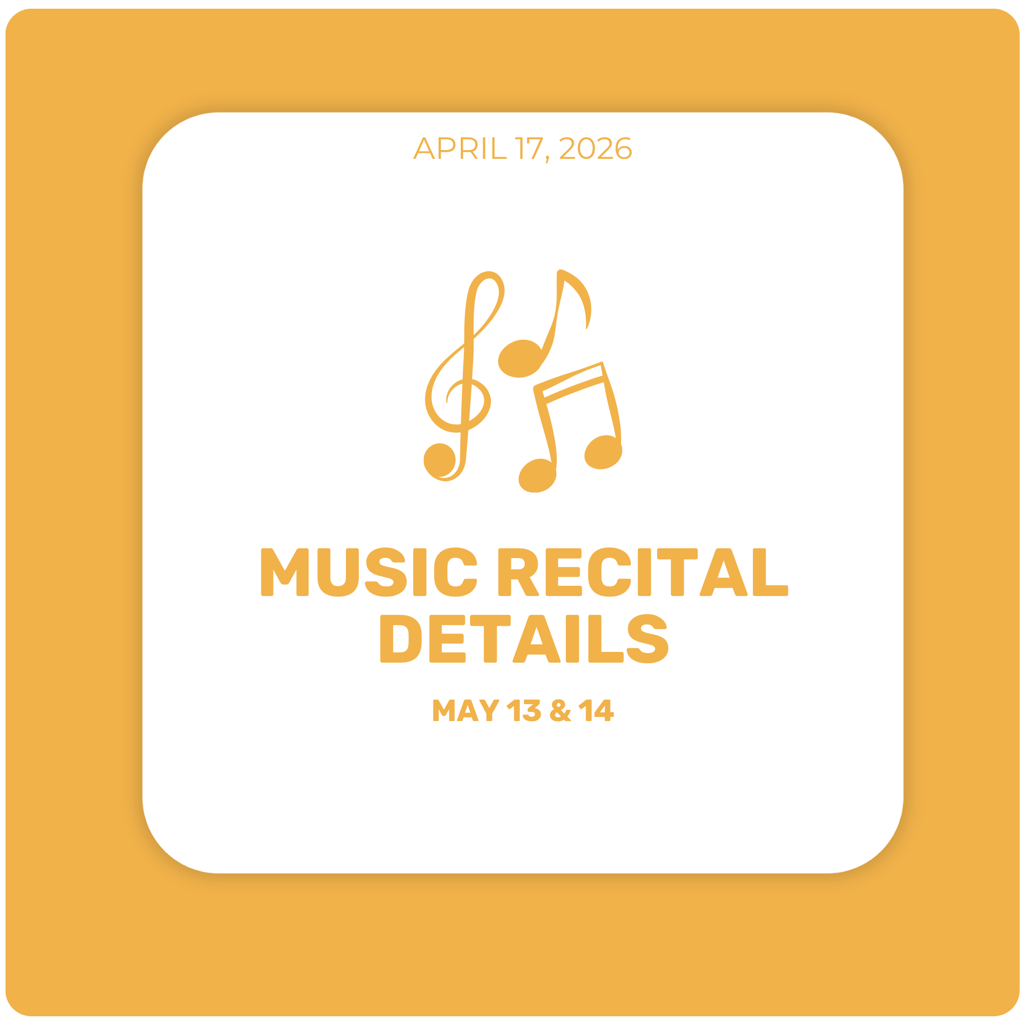 Music Recital Details