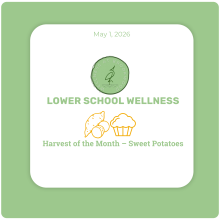 Lower School Wellness; Harvest of the Month – Sweet Potatoes